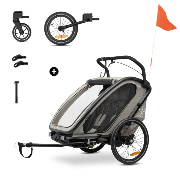 Hauck Bike N Walk Duo cyklovozík 3v1 light grey