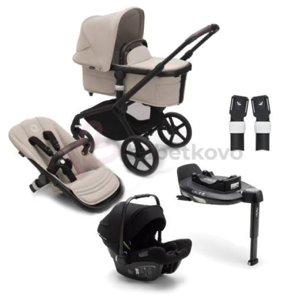 Bugaboo Fox 5 Zvýhodnený set 3v1 Black/Desert Taupe