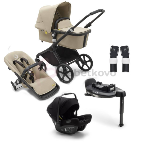 Bugaboo Fox CUB Zvýhodnený set 3v1 Black/Desert Beige