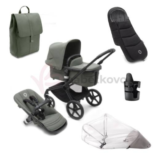 Bugaboo Fox 5 Zvýhodnený set 4v1 Black/Forest Green