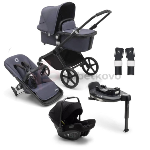 Bugaboo Fox CUB Zvýhodnený set 3v1 Black/Stormy Blue