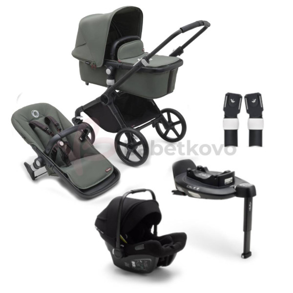 Bugaboo Fox CUB Zvýhodnený set 3v1 Black/Forest Green