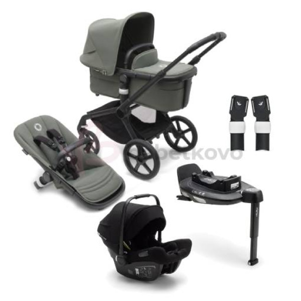 Bugaboo Fox 5 Zvýhodnený set 3v1 Black/Forest Green