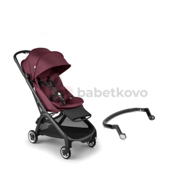 Bugaboo Butterfly športový kočík + madlo Black/Dark Cherry