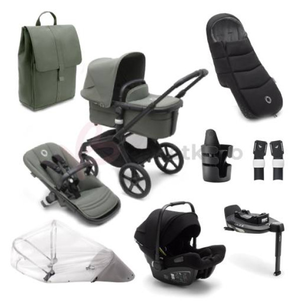 Bugaboo Fox 5 Zvýhodnený set 7v1 Black/Forest Green