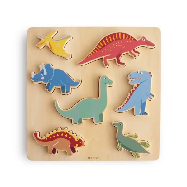 MUSHIE DREVENÉ PUZZLE - DINOSAUR