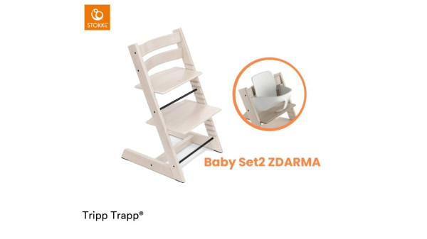 Stolička Stokke Tripp Trapp Whitewash + Baby set ZDARMA