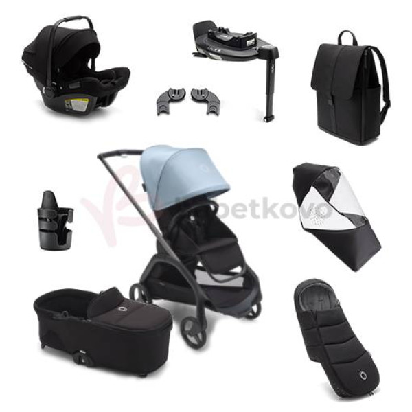 Bugaboo Dragonfly Zvýhodnený set 7v1 Graphite/Midnight Black/Skyline Blue