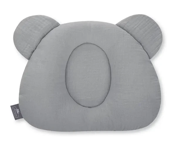 Sleepee Fixačný vankúšik Mušelín Teddy Bear, Dark Grey Tm.šedá