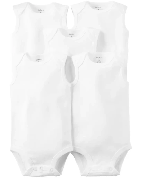 CARTER'S Body bez rukávov White neutrál 5ks 24m/ veľ. 92