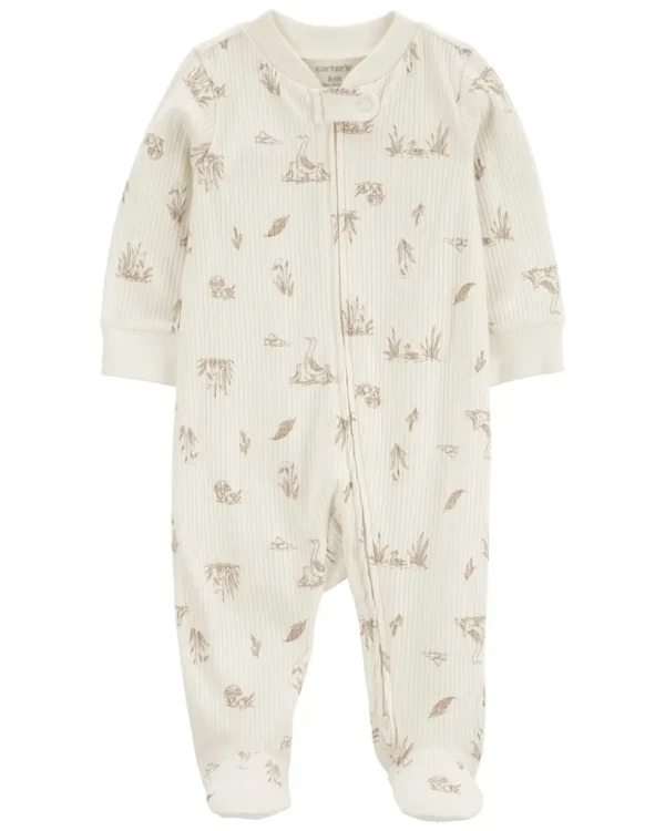 CARTER'S Overal na zips Sleep&Play Ivory Goose neutrál 6m/ veľ. 68