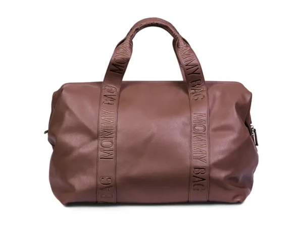 Childhome Prebaľovacia taška Mommy Bag Signature Vegan Leather Dark Brown