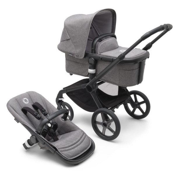 Bugaboo Fox 5 Kompletný set Black/Grey Melange