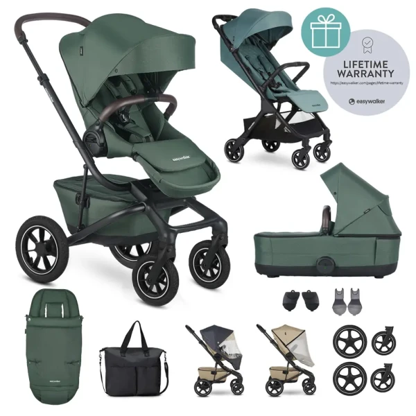 EASYWALKER Kočík kombinovaný Jimmey Pine Green XXL AIR + RWS + Jackey Forest Green