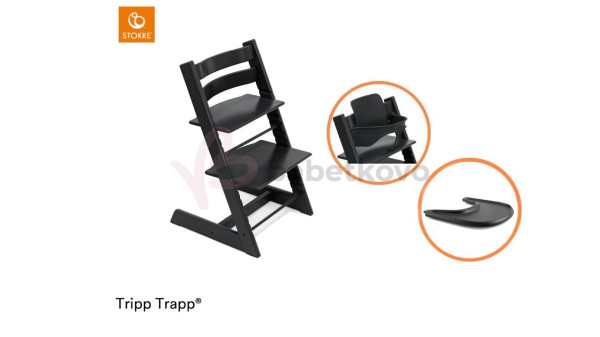 Stokke Tripp Trapp Bundle Stolička + baby set + pultík Black