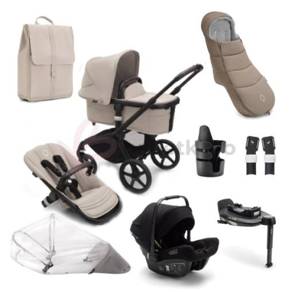 Bugaboo Fox 5 Zvýhodnený set 7v1 Black/Desert Taupe