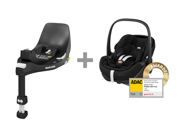 Maxi-Cosi Pebble 360 Pro 2 autosedačka Essential Black + Základňa Maxi-Cosi FamilyFix 360 základňa