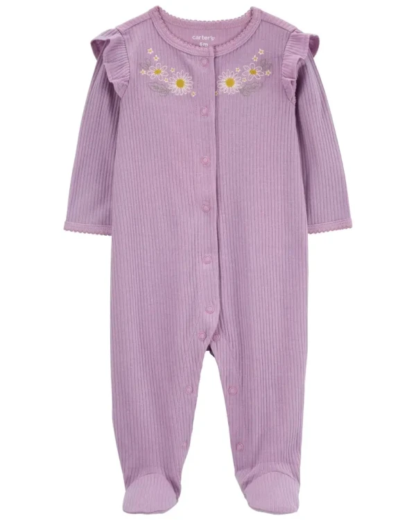 CARTER'S Overal na cvoky Sleep&Play Purple Floral dievča 3m/ veľ. 62