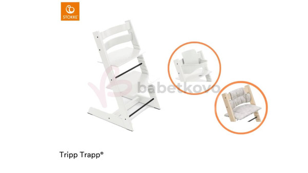 Stokke Tripp Trapp Bundle Stolička + baby set + vankúšik White