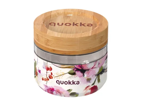 Quokka Sklenená nádoba na jedlo Deli Dark Flowers 500 ml