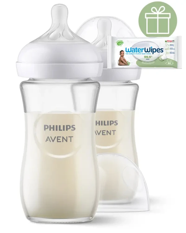 Philips AVENT Fľaša Natural Response sklenená 240 ml, 1m+ 2 ks+WW Soapberry 60ks