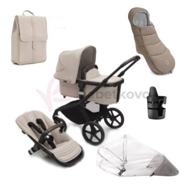 Bugaboo Fox 5 Zvýhodnený set 4v1 Black/Desert Taupe