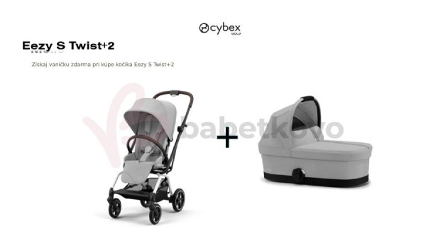 CYBEX Eezy S Twist+2 Fog Grey - Silver rám + vanička ZDARMA