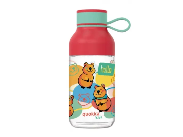 Quokka Plastová fľaša Ice Kids s pútkom Happy 430 ml