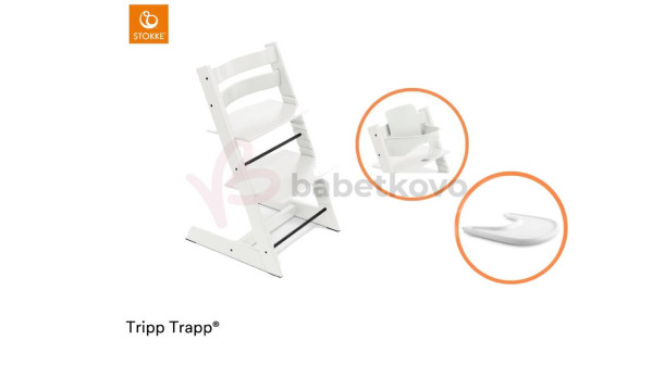 Stokke Tripp Trapp Bundle Stolička + baby set + pultík White