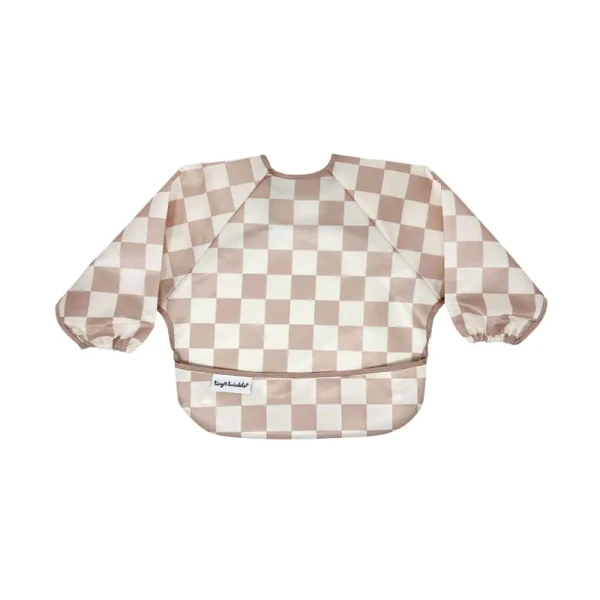 Tiny Twinkle Podbradník s dlhým rukávom, L - Beige Checkers