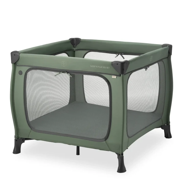 Hauck Cestovná postieľka/ohrádka Sleep N Play SQ Set Dark Green