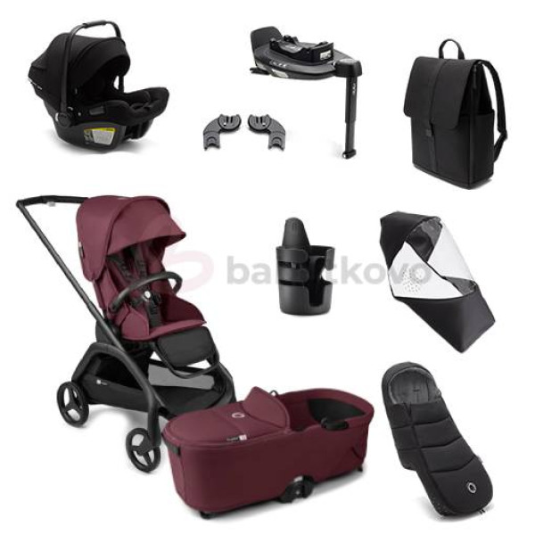 Bugaboo Dragonfly Zvýhodnený set 7v1 Black/Dark Cherry