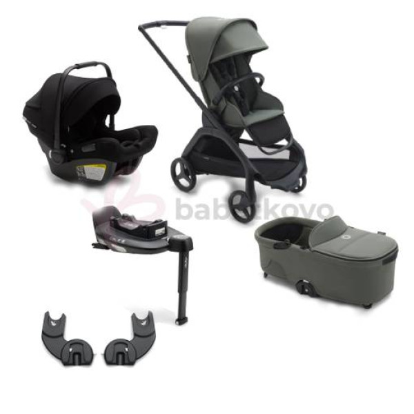 Bugaboo Dragonfly Zvýhodnený set 3v1 Black/Forest Green