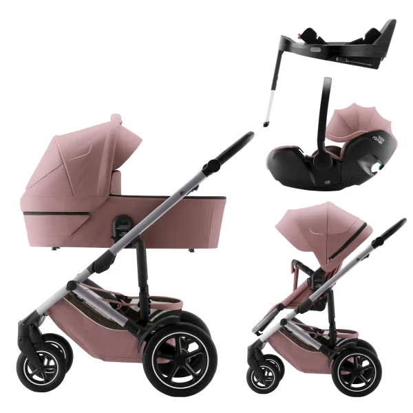 BRITAX Set kočík Smile 5Z + hlboká vanička + autosedačka Baby-Safe PRO + Vario Base 5Z Style, Dusty Rose