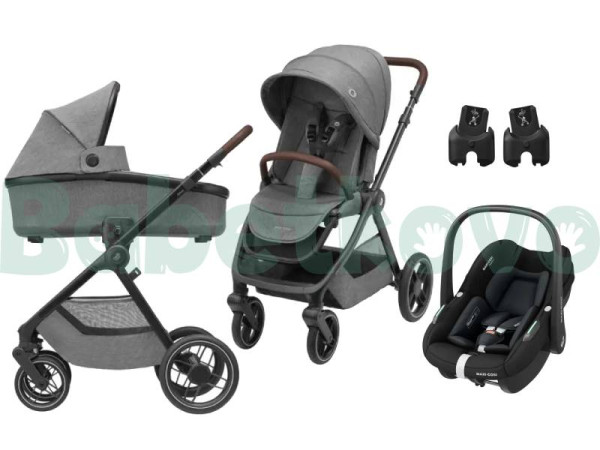 Maxi-Cosi Oxford Zvýhodnený set kočík + vanička + adaptéry + autosedačka Select Grey