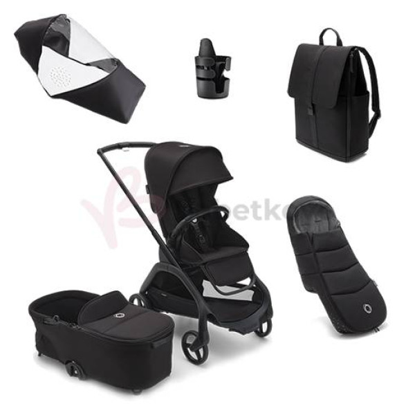 Bugaboo Dragonfly Zvýhodnený set 5v1 Black/Midnight Black