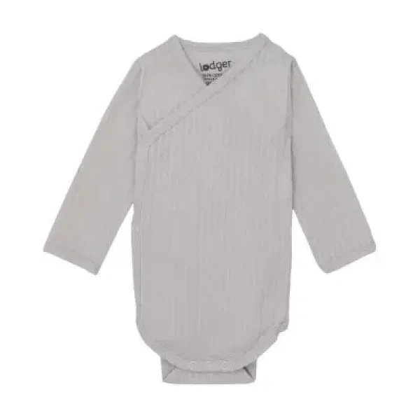 LODGER Body Romper LS Seersucker Steel 74