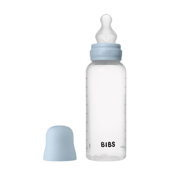 BIBS antikoliková fľaša so silikónovým cumlíkom 270ml baby blue