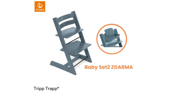 Stolička Stokke Tripp Trapp Fjord Blue + Baby set ZDARMA