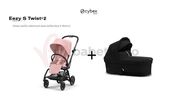 CYBEX Eezy S Twist+2 Candy Pink - Black rám + vanička ZDARMA