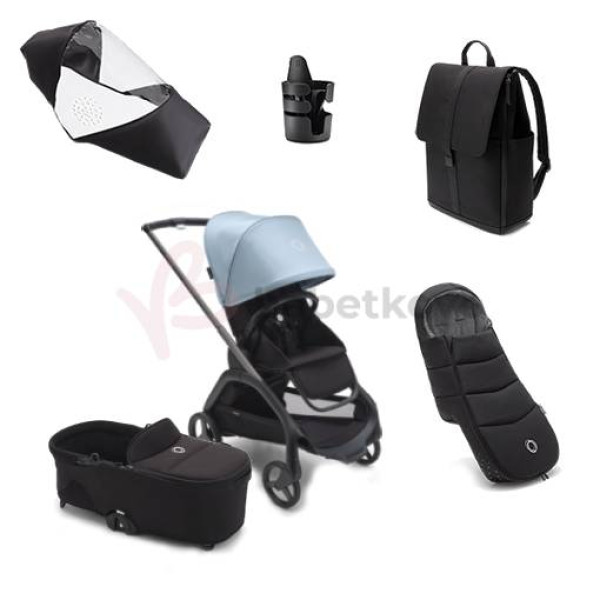 Bugaboo Dragonfly Zvýhodnený set 5v1 Graphite/Midnight Black/Skyline Blue