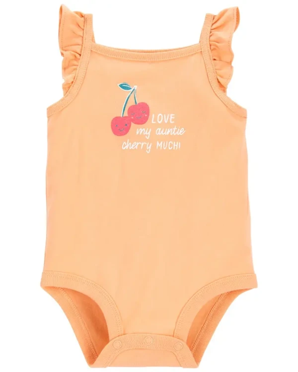 CARTER'S Body na ramienka Orange Cherry dievča 12m