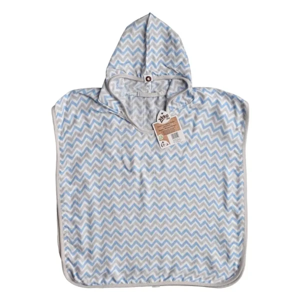 XKKO BMB Bambusové pončo - Chevron Baby Blue Veľkosť 2