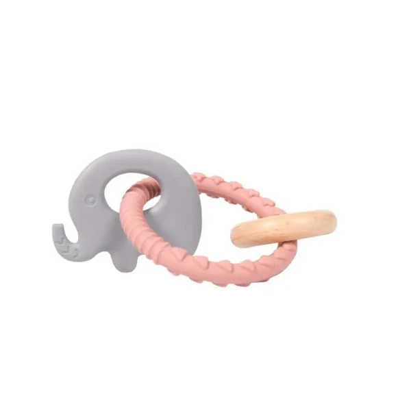 BO Jungle Hryzátko B-Rattle Rings Elephant Pink