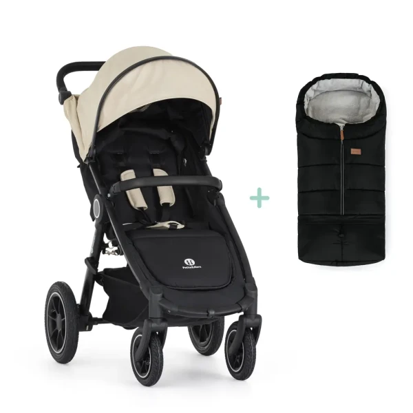 PETITE&MARS Kočík športový Street 2 Air Black Sahara Beige + PETITE&MARS fusak Jibot ZADARMO