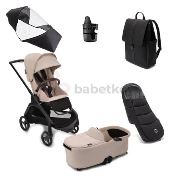 Bugaboo Dragonfly Zvýhodnený set 5v1 Black/Desert Taupe