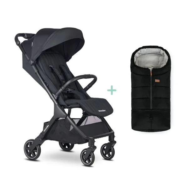 EASYWALKER Kočík športový Jackey 2 Midnight Black + PETITE&MARS fusak Jibot ZADARMO