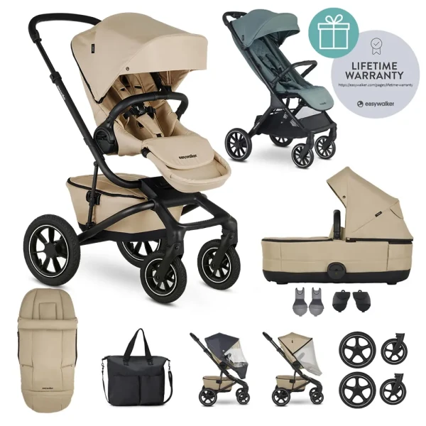 EASYWALKER Kočík kombinovaný Jimmey Sand Taupe XXL AIR + RWS + Jackey XL Forest Green