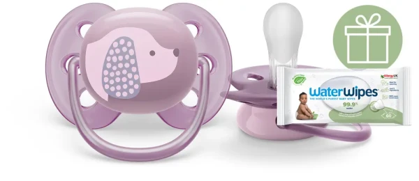 Philips AVENT Cumlík Ultrasoft Premium 6-18m fialová 1 ks+WW Soapberry 60ks