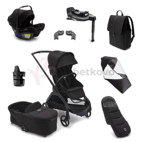 Bugaboo Dragonfly Zvýhodnený set 7v1 Black/Midnight Black